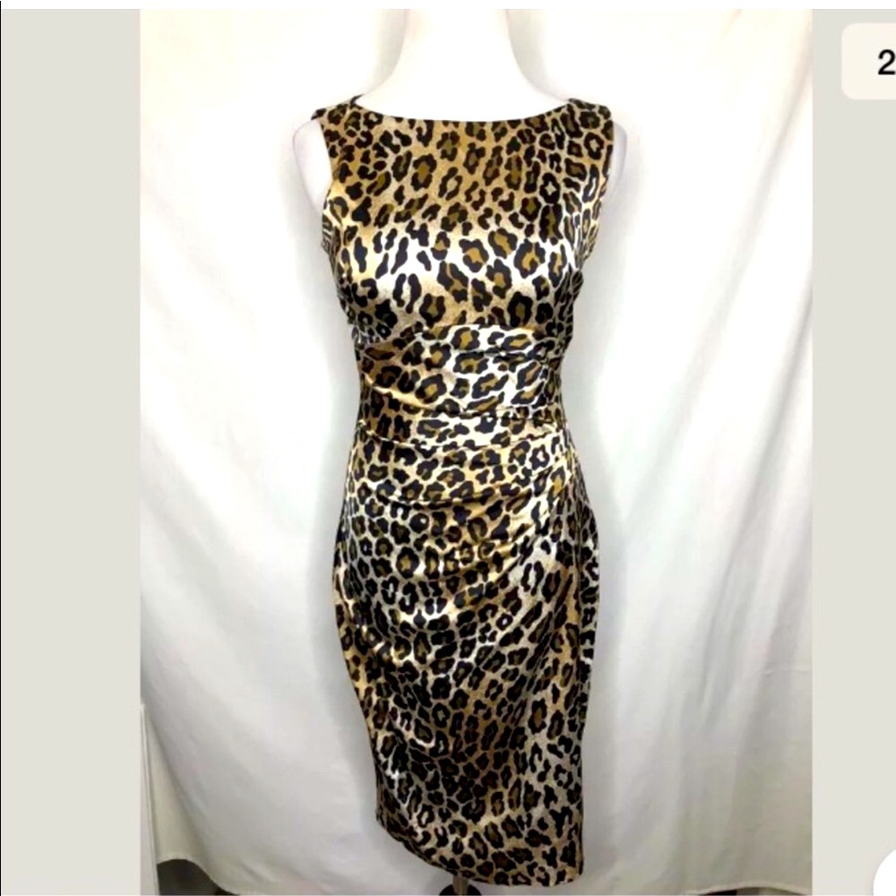 Cache Leopard dress Fitted print Size 4 - Picture 3 of 10